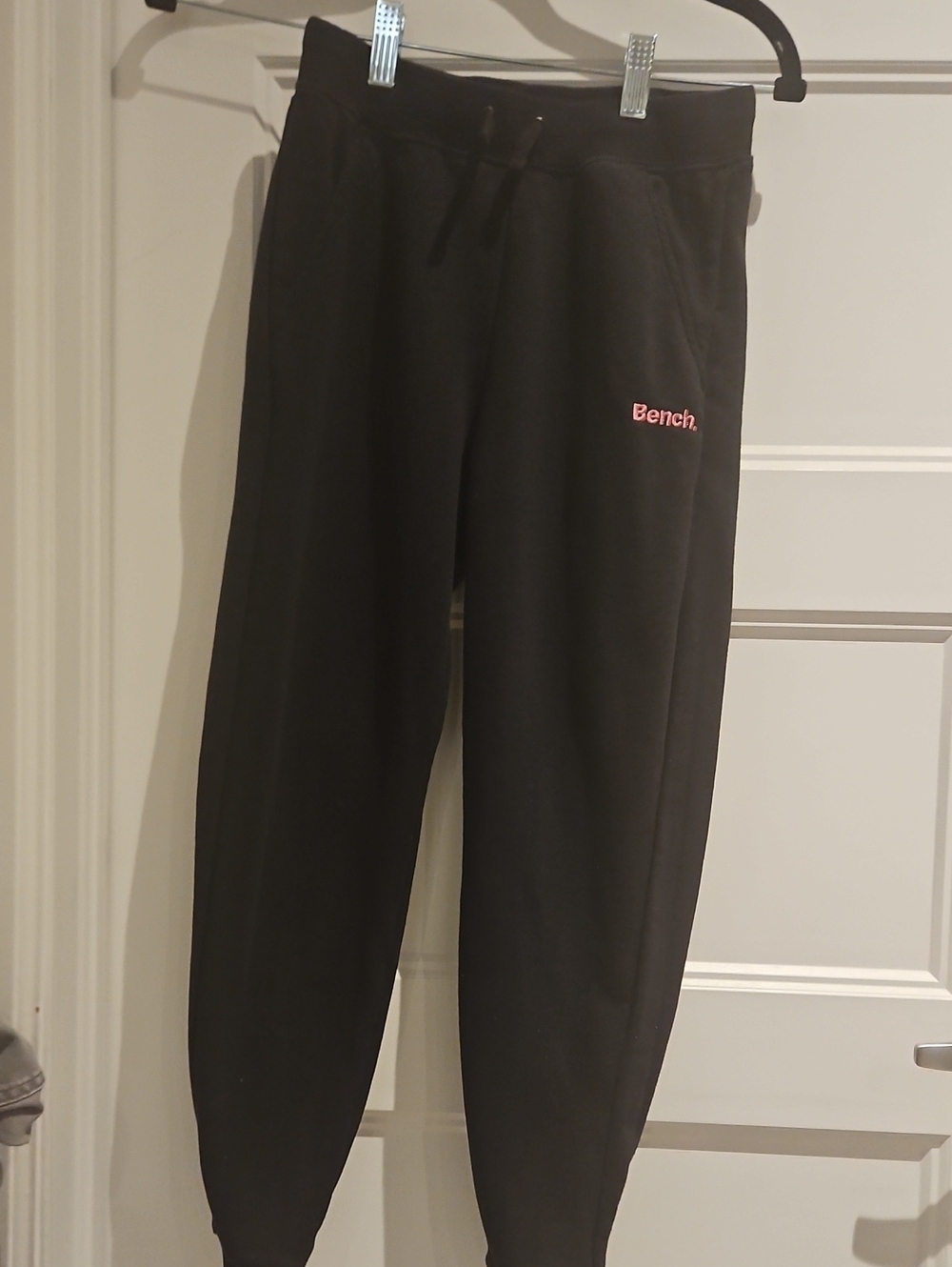 Bench Black Joggers with Pink Logo